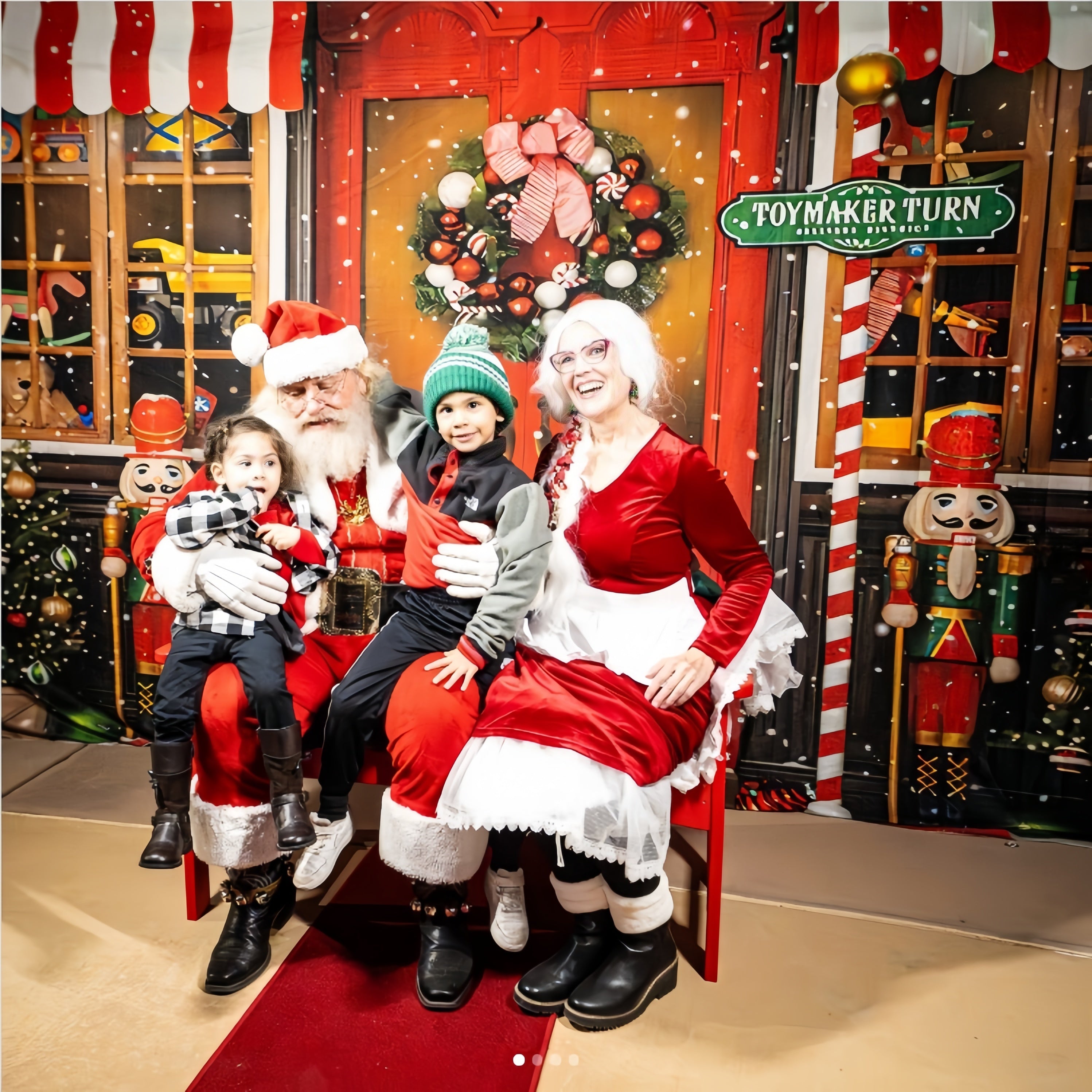 Santa's Workshop Nussknacker Weihnachtshintergrund M6-93