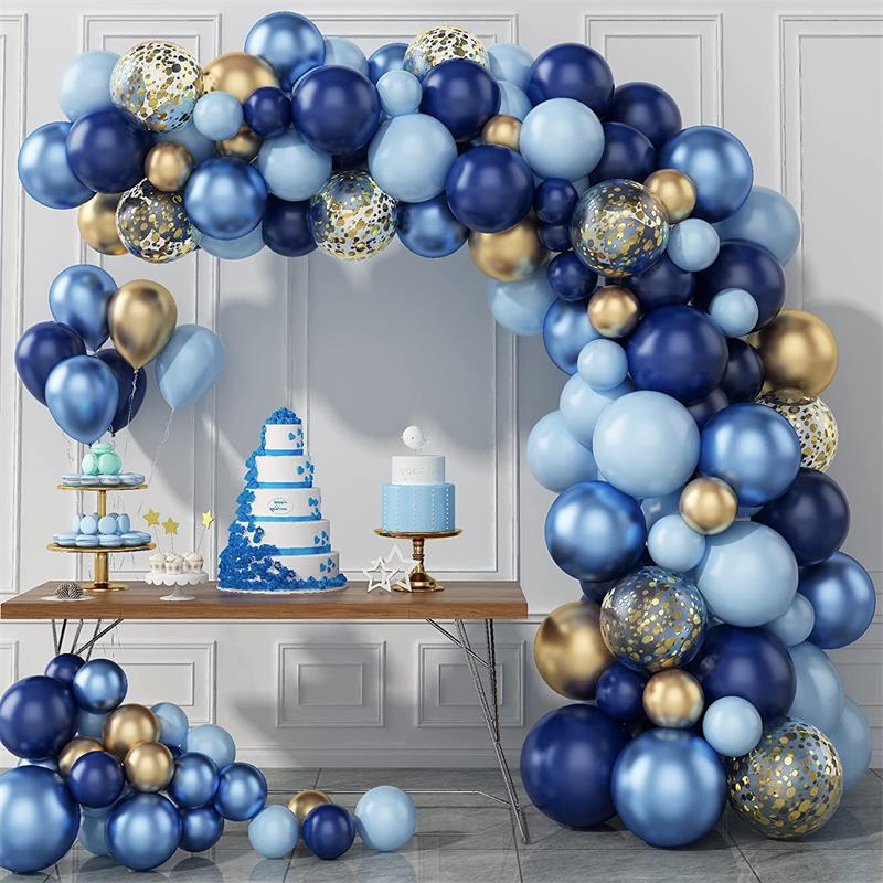 Blaue Metallic Ballonkette Geburtstag Party Dekoration BA9