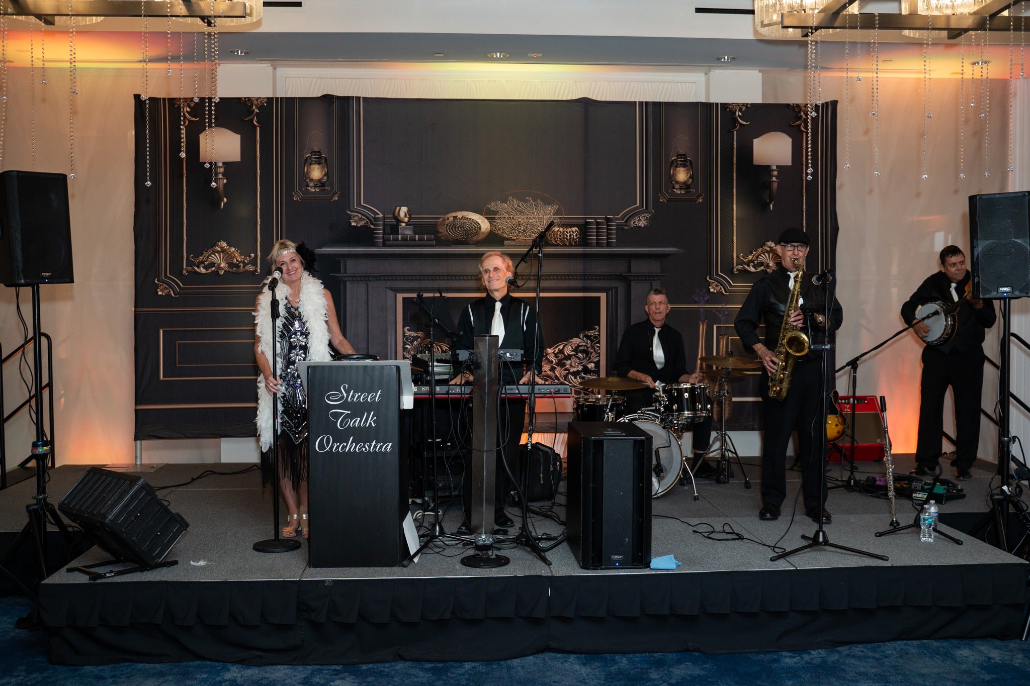 Schwarzer Kamin Vintage Chic Wand Hintergrund M-73