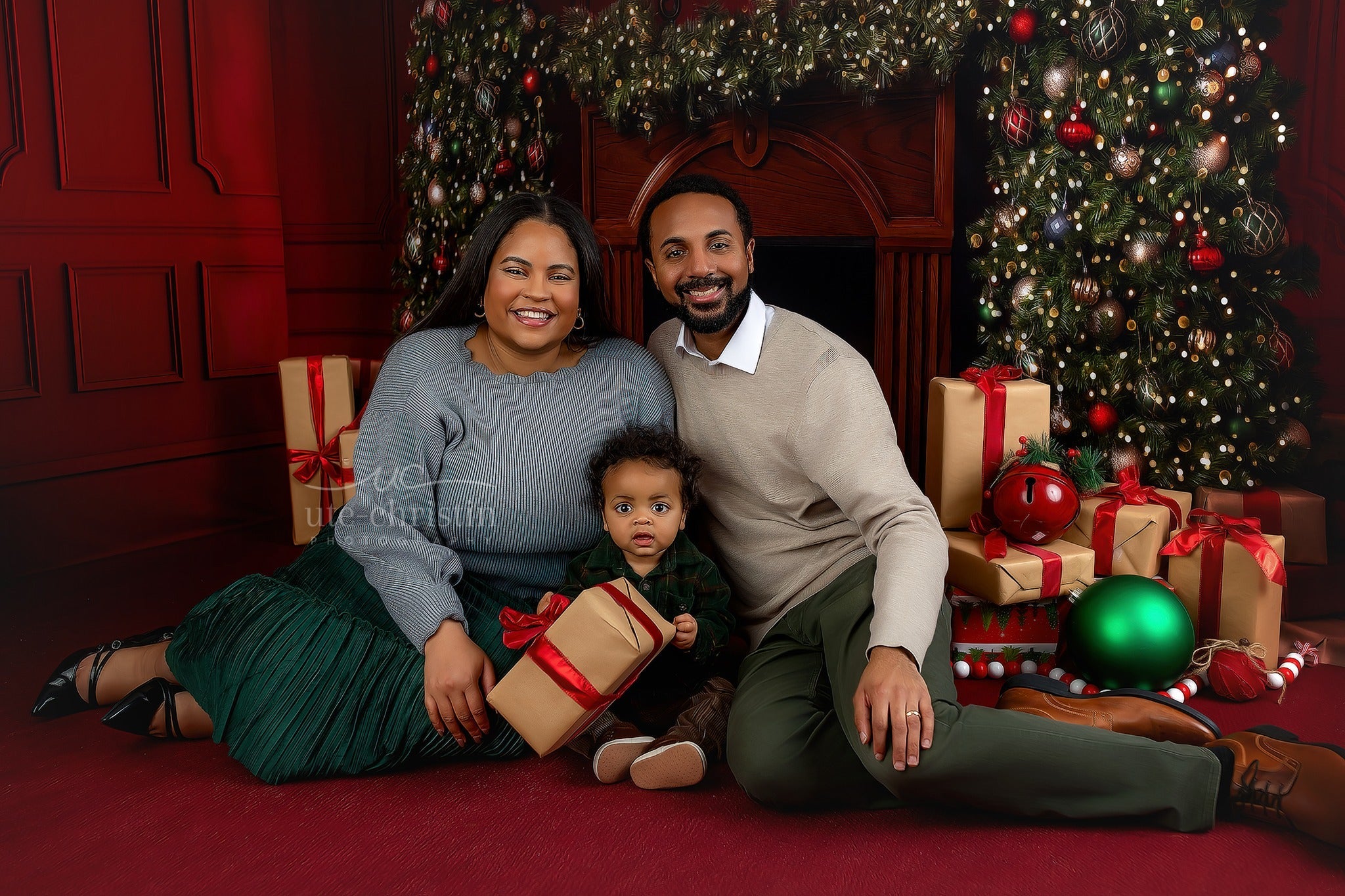 Weihnachts-Kamin-Fotohintergrund Weihnachts-Kamin-Kranz Weihnachts-Fotohintergrund MRR9-60