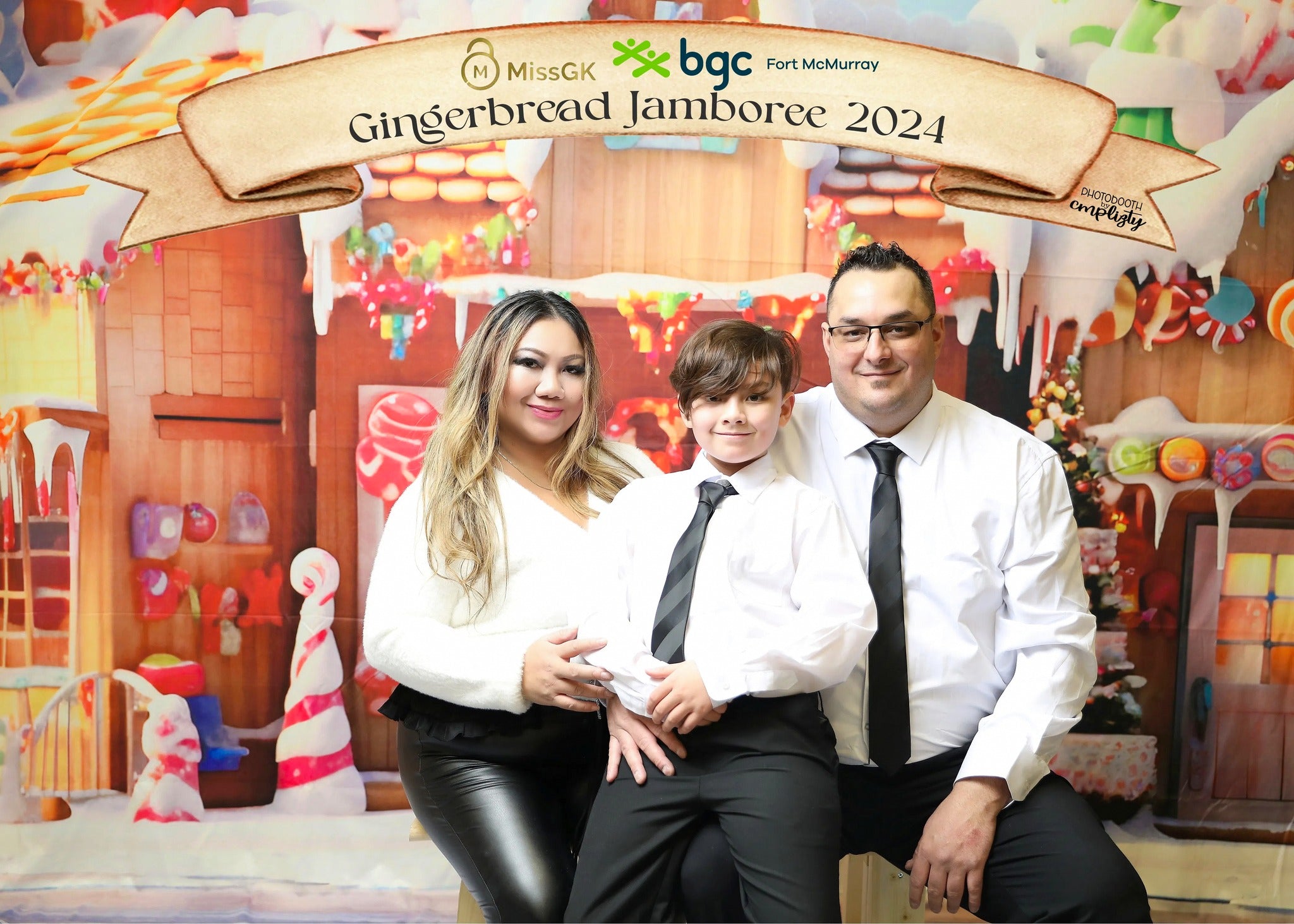 Weihnachten verschneit Lebkuchen Candy House Backdrop M9-37