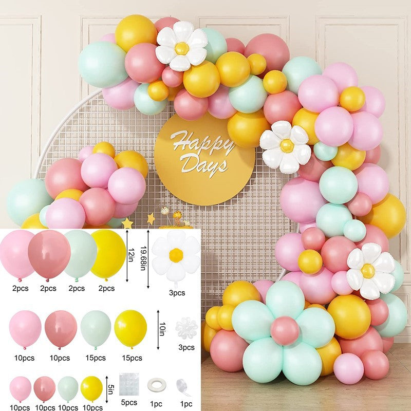 Bunte Macaron Gänseblümchen Ballonkette BA23