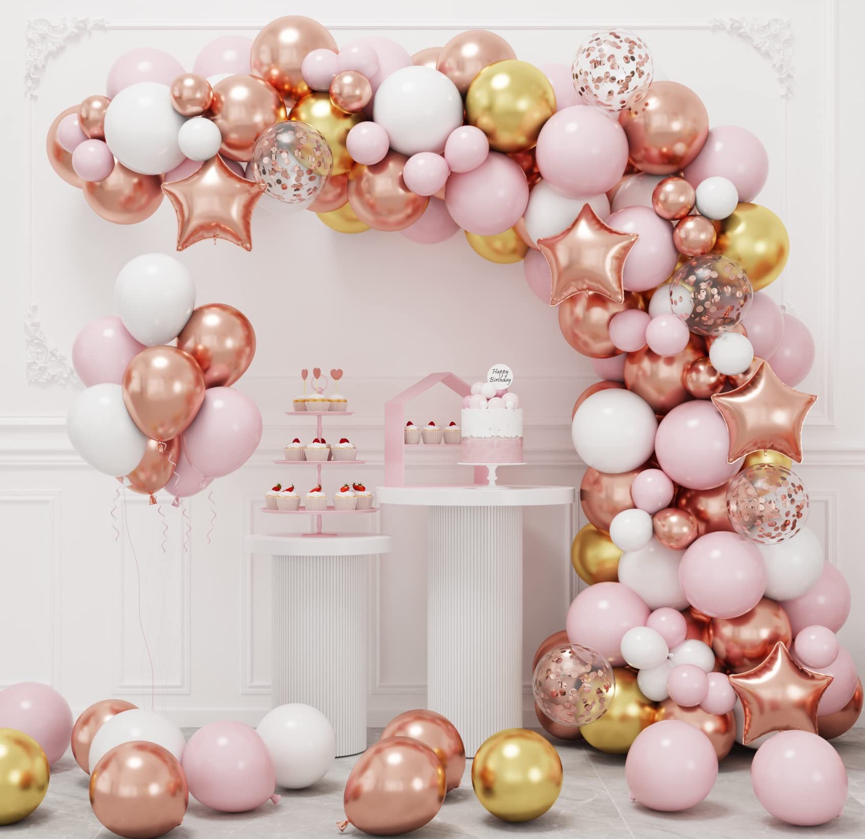 Hochzeitsparty Rosa Rose Gold Ballonkette BA12