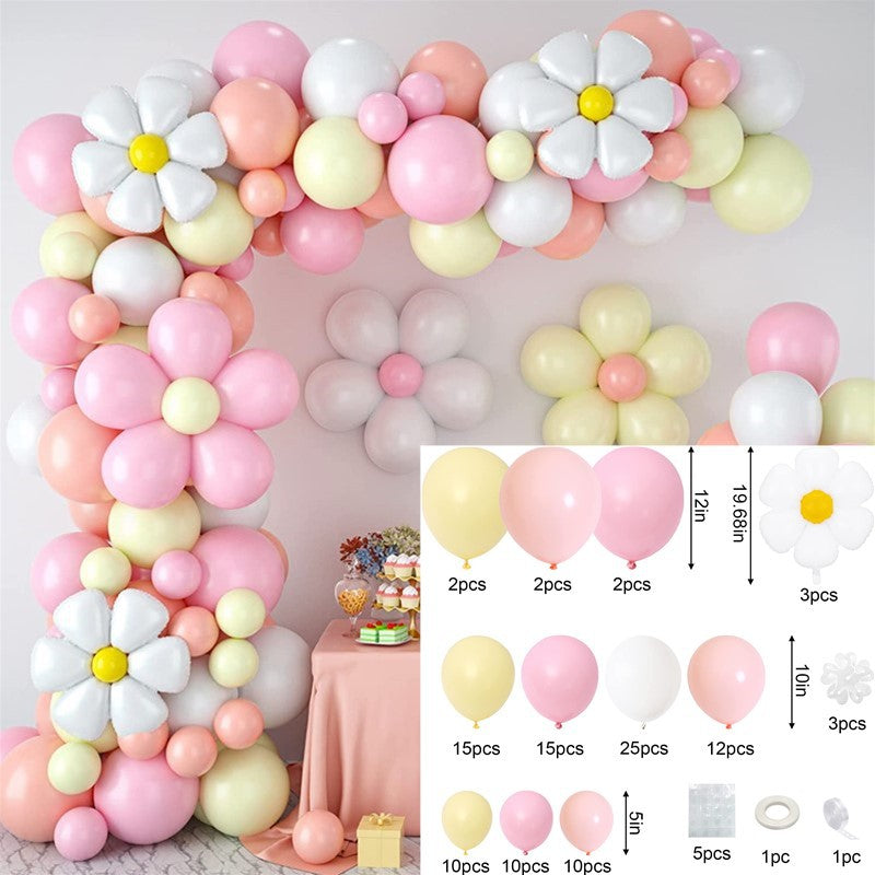 Bunte Macaron Gänseblümchen Ballonkette BA23