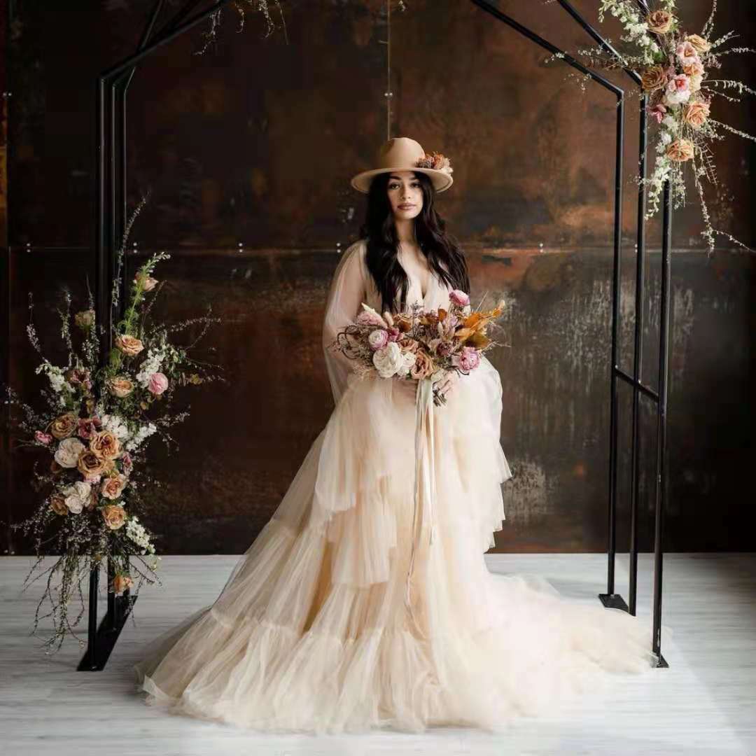 Wunderschönes Tulle Prinzessin A-Linie Mutterschaft Fotografie Kleid RB17