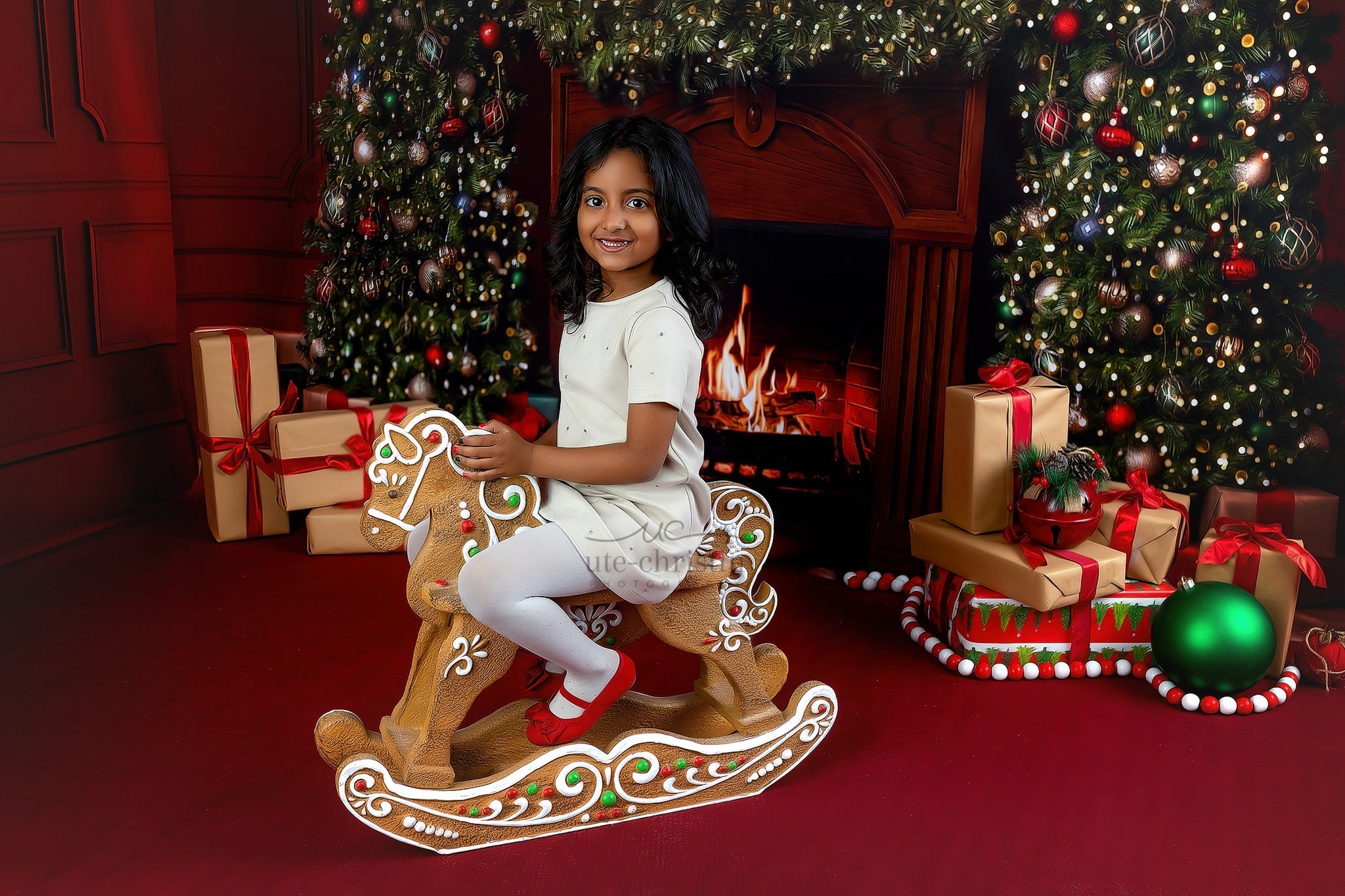 Weihnachts-Kamin-Fotohintergrund Weihnachts-Kamin-Kranz Weihnachts-Fotohintergrund MRR9-60