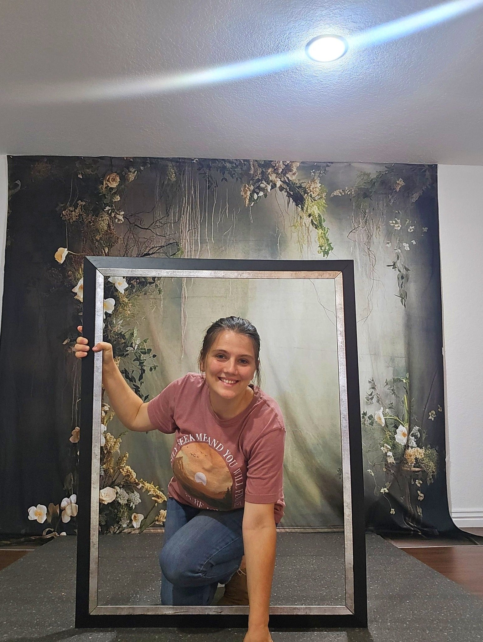 DBackdrop Nostalgic Style Rose Dekorativ Grünton Vintage Wandhintergrund RR4-03