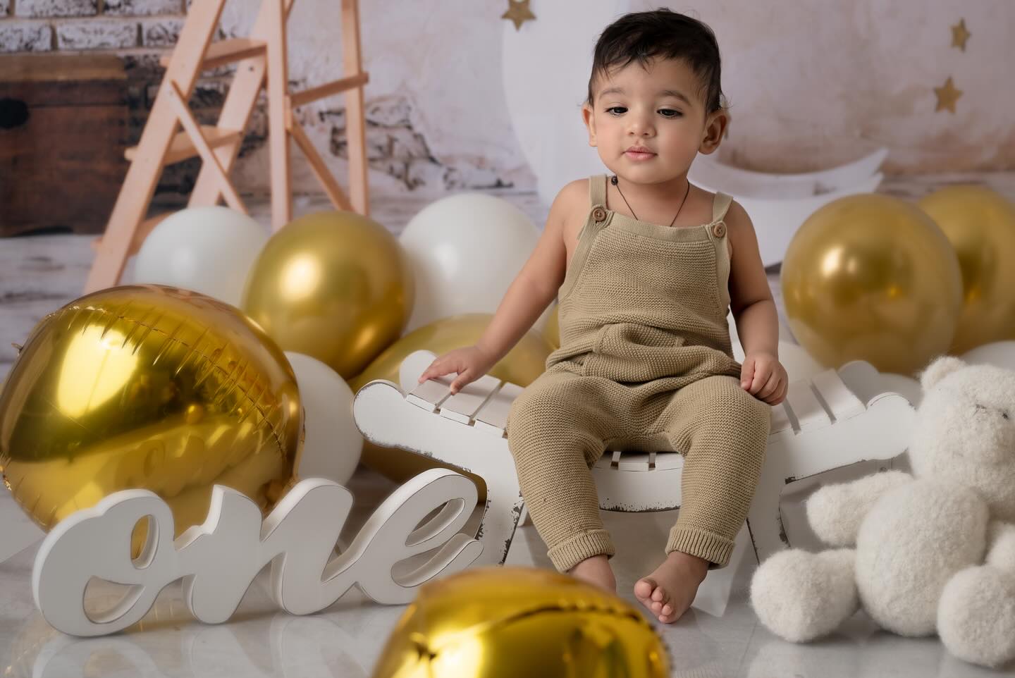 Weiße Wolken-Mond-Baby-Hintergrund für Fotostudio LV-1445