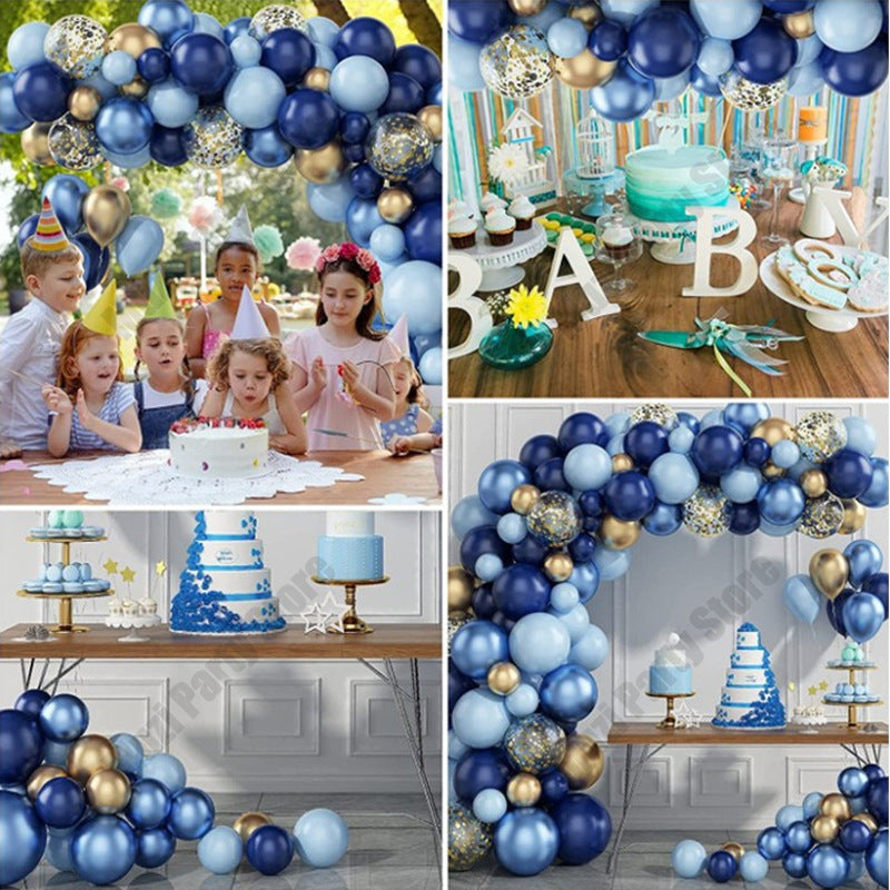 Blaue Metallic Ballonkette Geburtstag Party Dekoration BA9