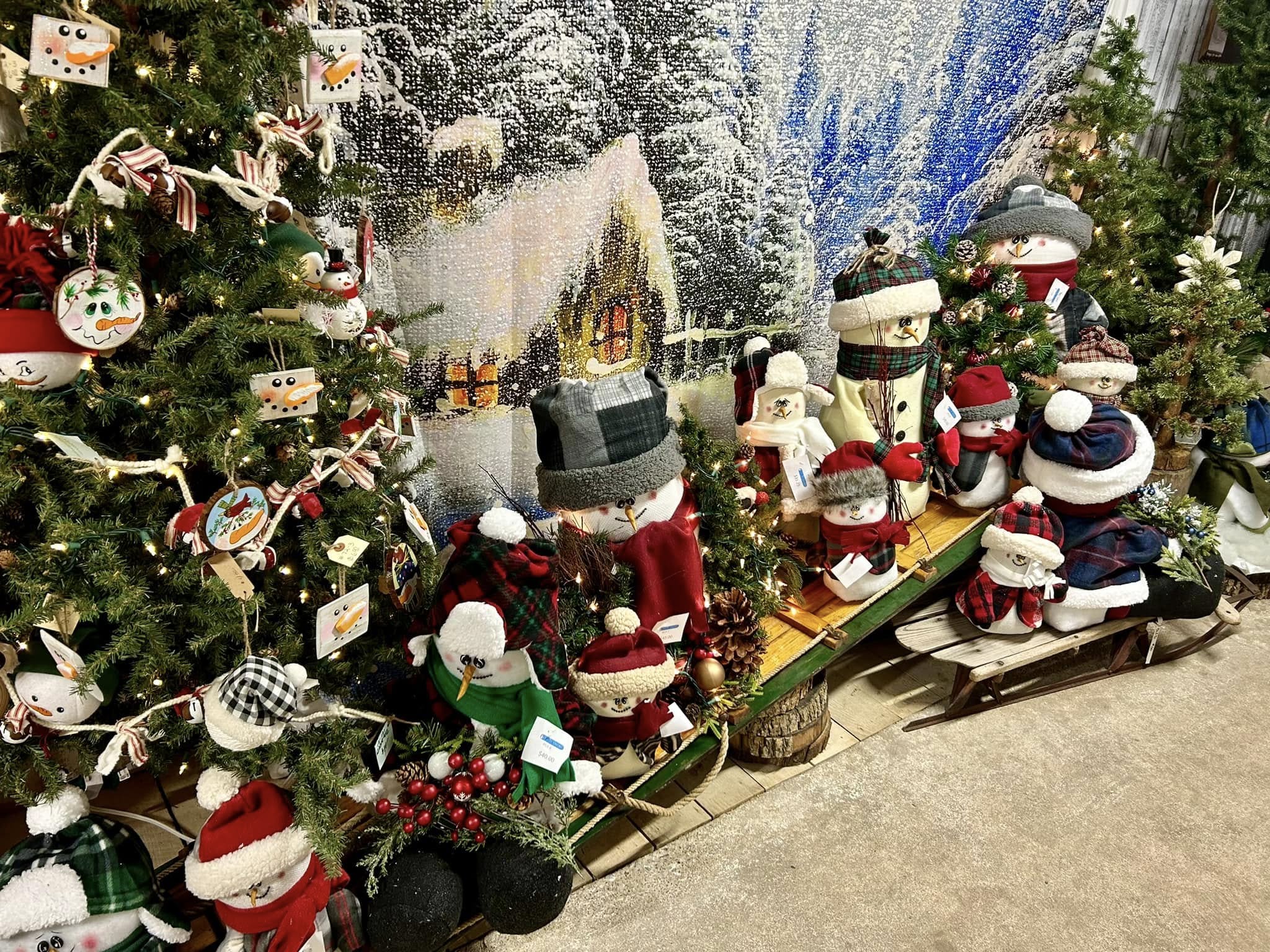 Winter Schneiender Waldlandschafts Hintergrund M10-02