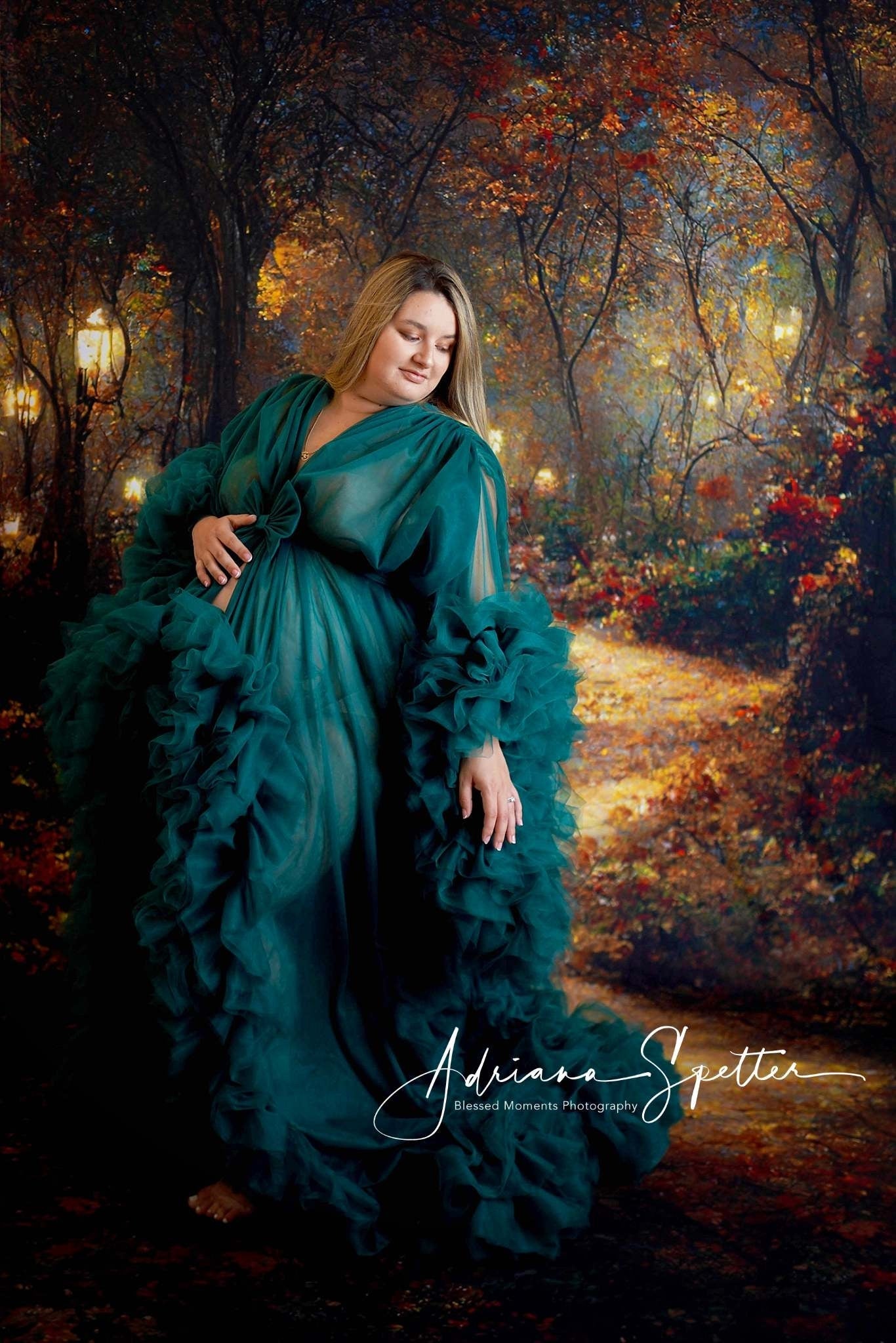 Herbstblätter-Hintergrund Herbstweg Laternen Herbst-Hintergrund MRR10-54