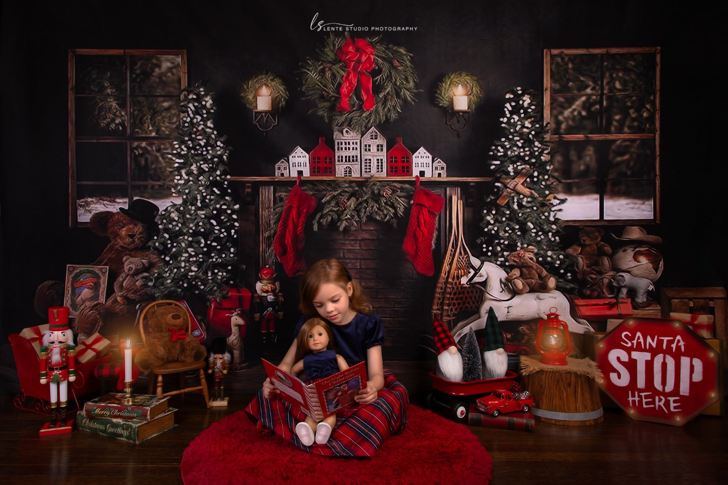 Weihnachtsbäume Raumdekoration Hintergrund für Fotografie G-1434