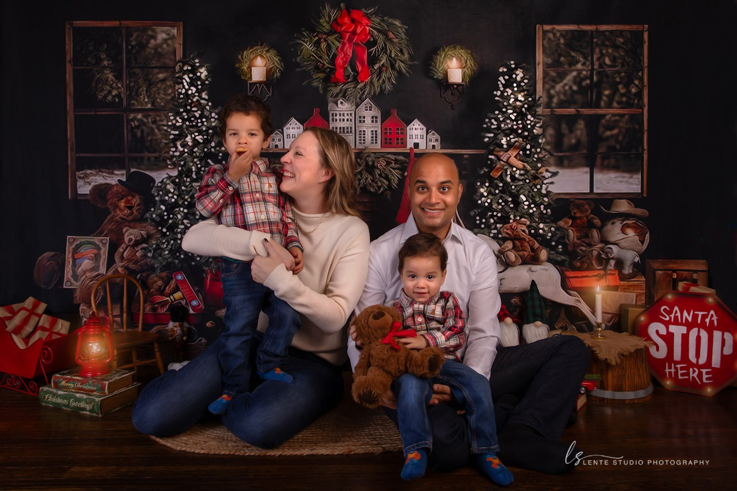Weihnachtsbäume Raumdekoration Hintergrund für Fotografie G-1434