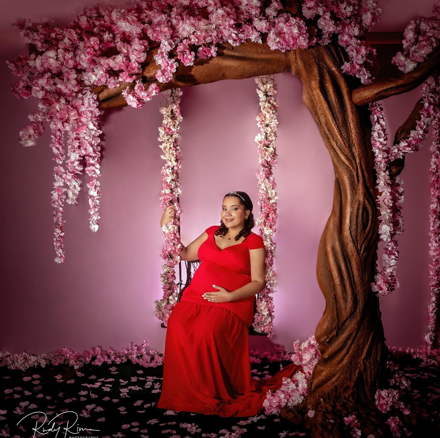 Rosa Einfarbige Musselin-Fotografie-Hintergrund für Studio SC100