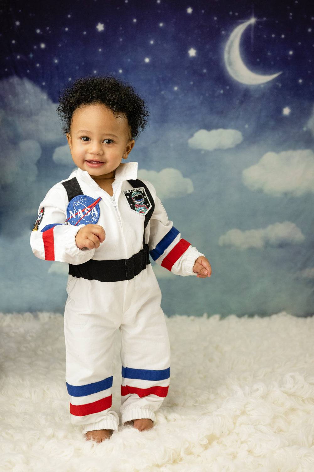 Wolken-Fotohintergrund Mondbeschienener Sternenhimmel Verträumte Wolken Himmel-Fotohintergrund MRR9-95