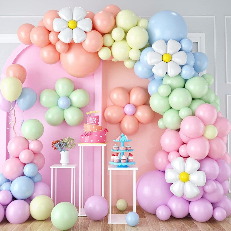 Bunte Macaron Gänseblümchen Ballonkette BA23