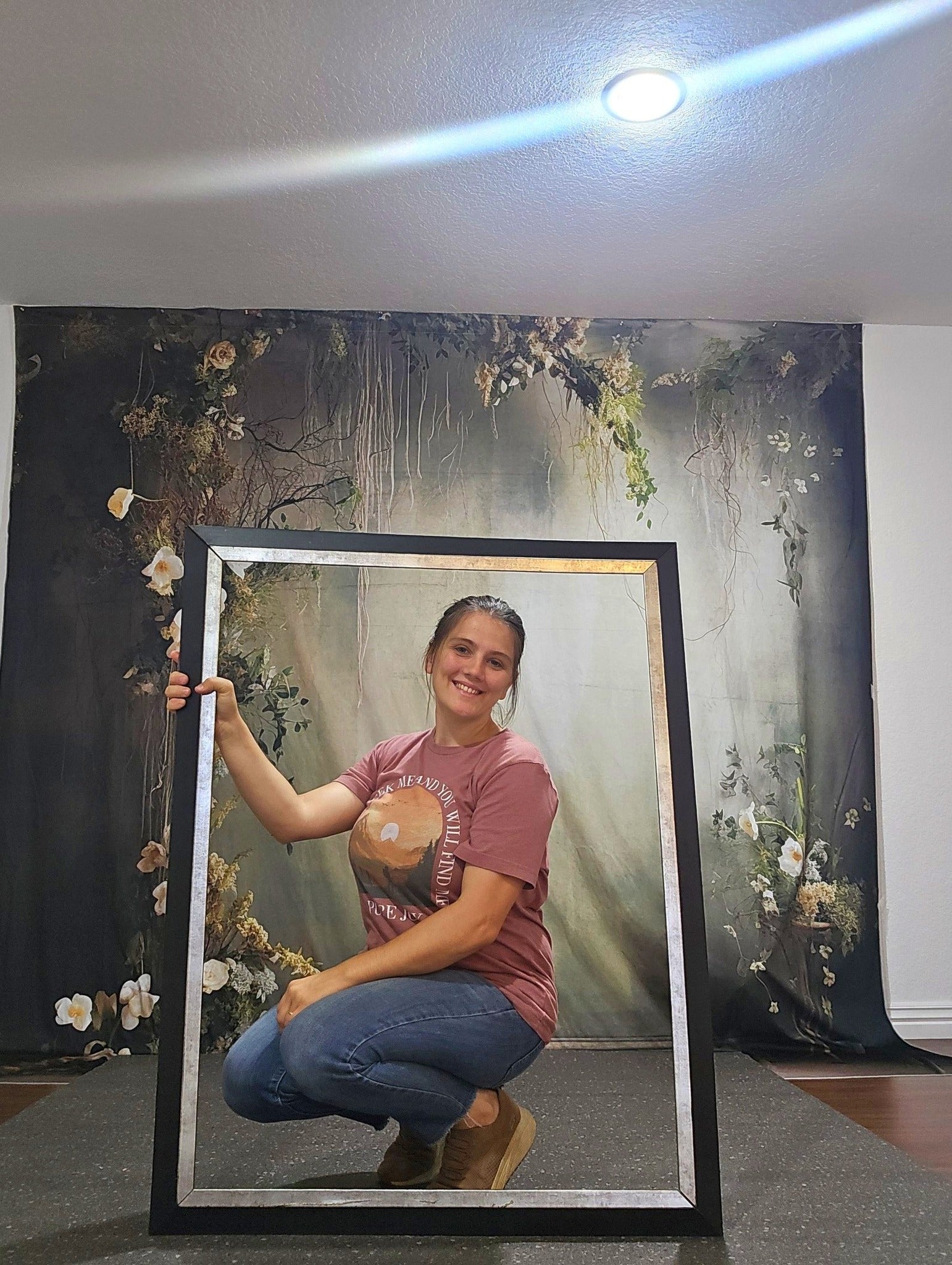 DBackdrop Nostalgic Style Rose Dekorativ Grünton Vintage Wandhintergrund RR4-03