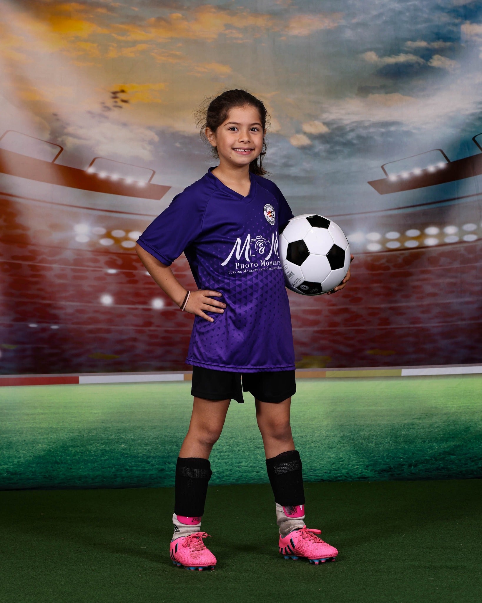 Nacht FußballPlatz Scheinwerfer s Sport Fotokabine Hintergrund M063