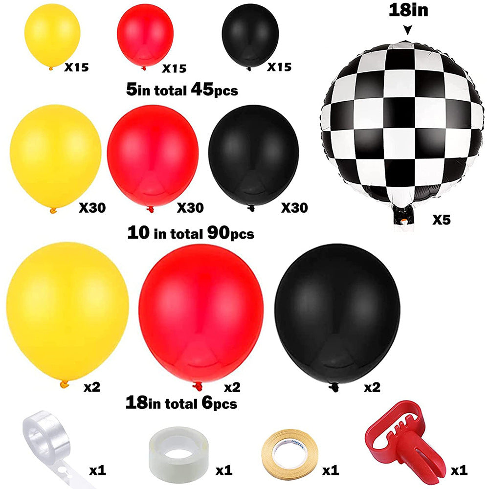 Racing Car Theme Baby Geburtstag Gelb Rot Schwarz Ballon Film Party Dekoration BA27