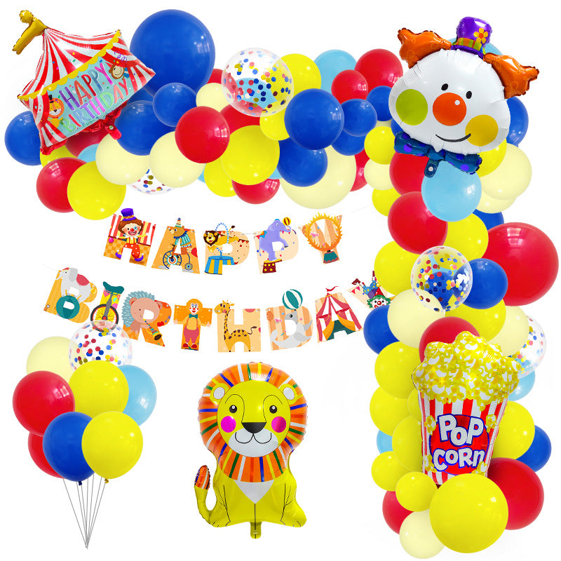 Zirkus-Thema Geburtstagsparty Cartoon Cute Aluminium Film Ballon BA5