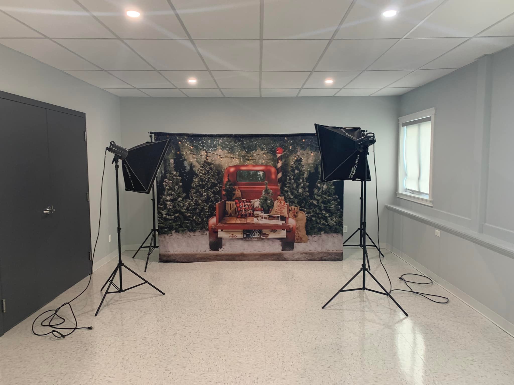 Roter Auto-Weihnachtsbaum-Fotografie-Hintergrund SH-960