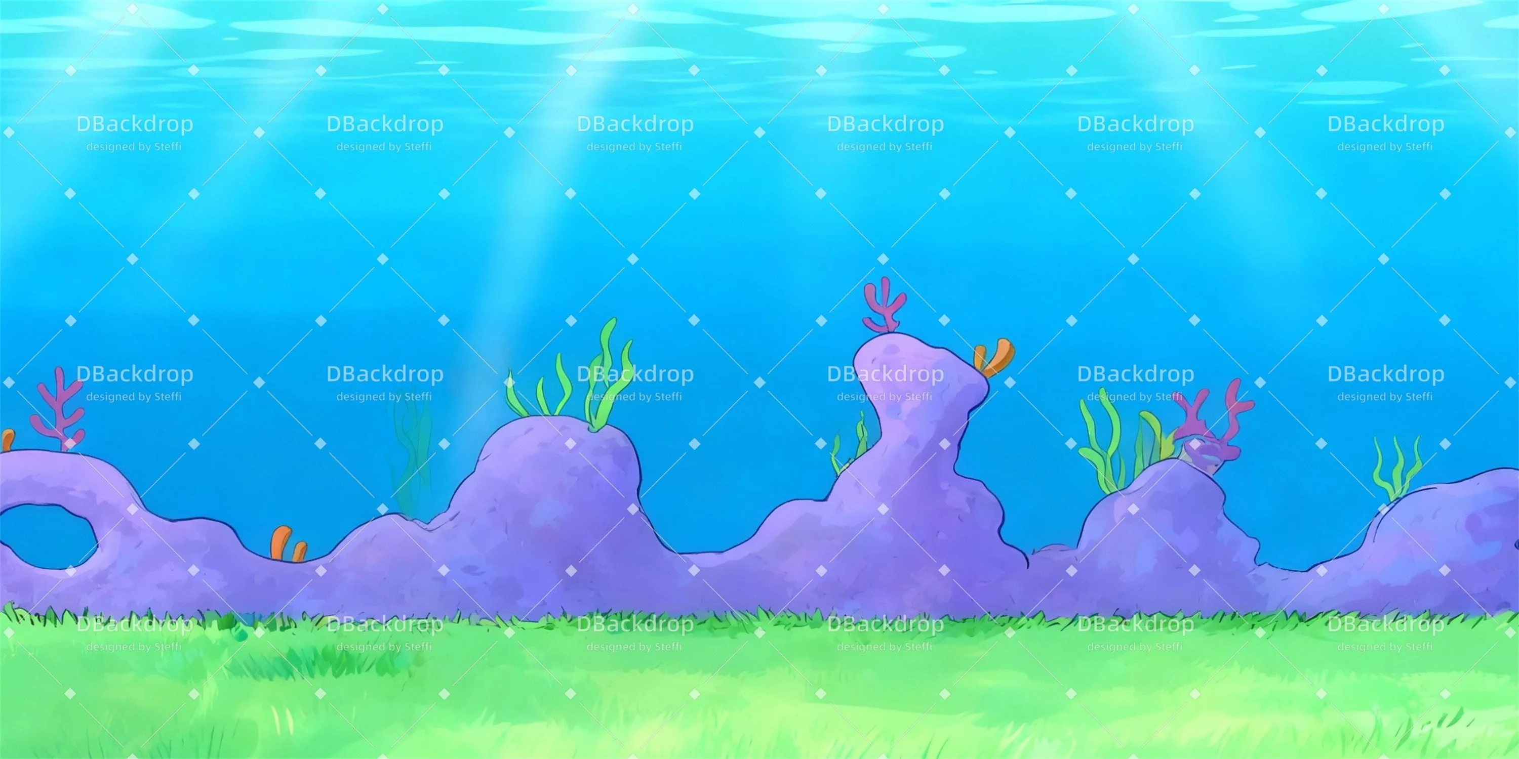 Theater-Bühnenhintergrund „Unterwasserrasen“ Tanzhintergrund CSH59-T89