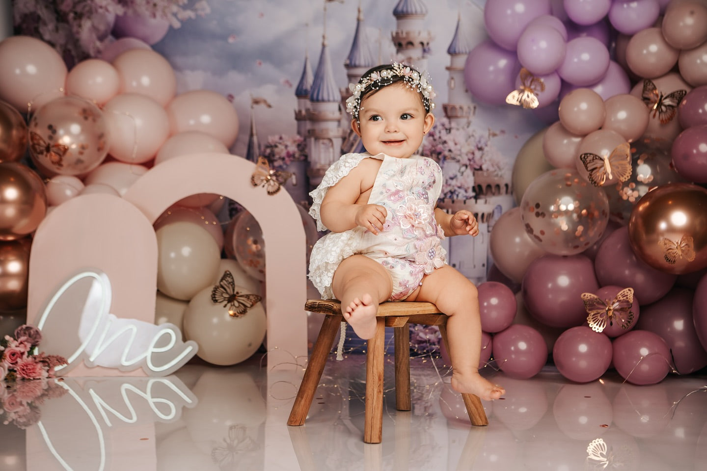 Fotografie Frühling Backdrops Königliches Schloss Blühender Garten Backdrop LXX1-160