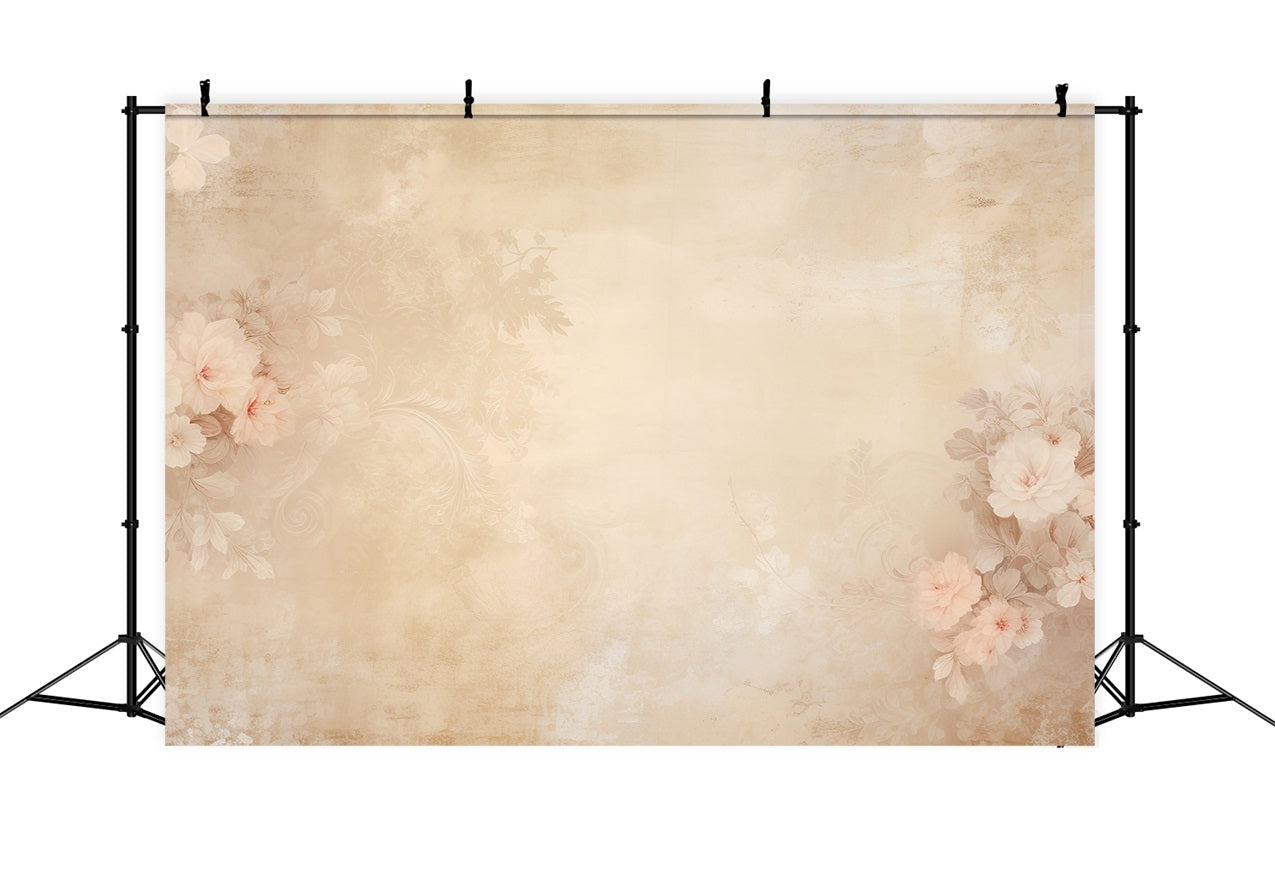 Porträt Backdrop Blumendekor Beige Wand Backdrop BRP-11-635