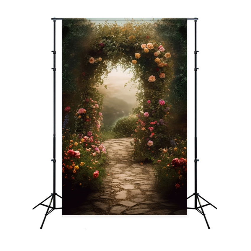 Backdrop Porträt Blume Torbogen Weg Backdrop BRP-11-642