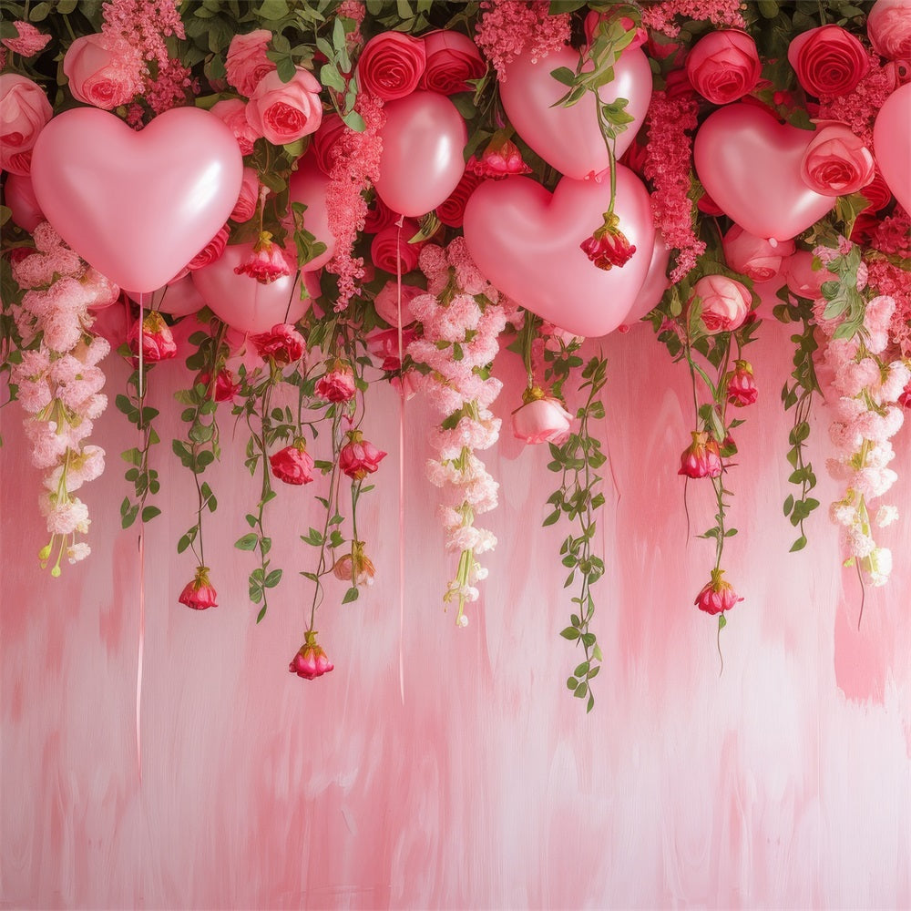Valentine Backdrops Hängende Rosen Ballons Rosa Backdrop BRP1-111