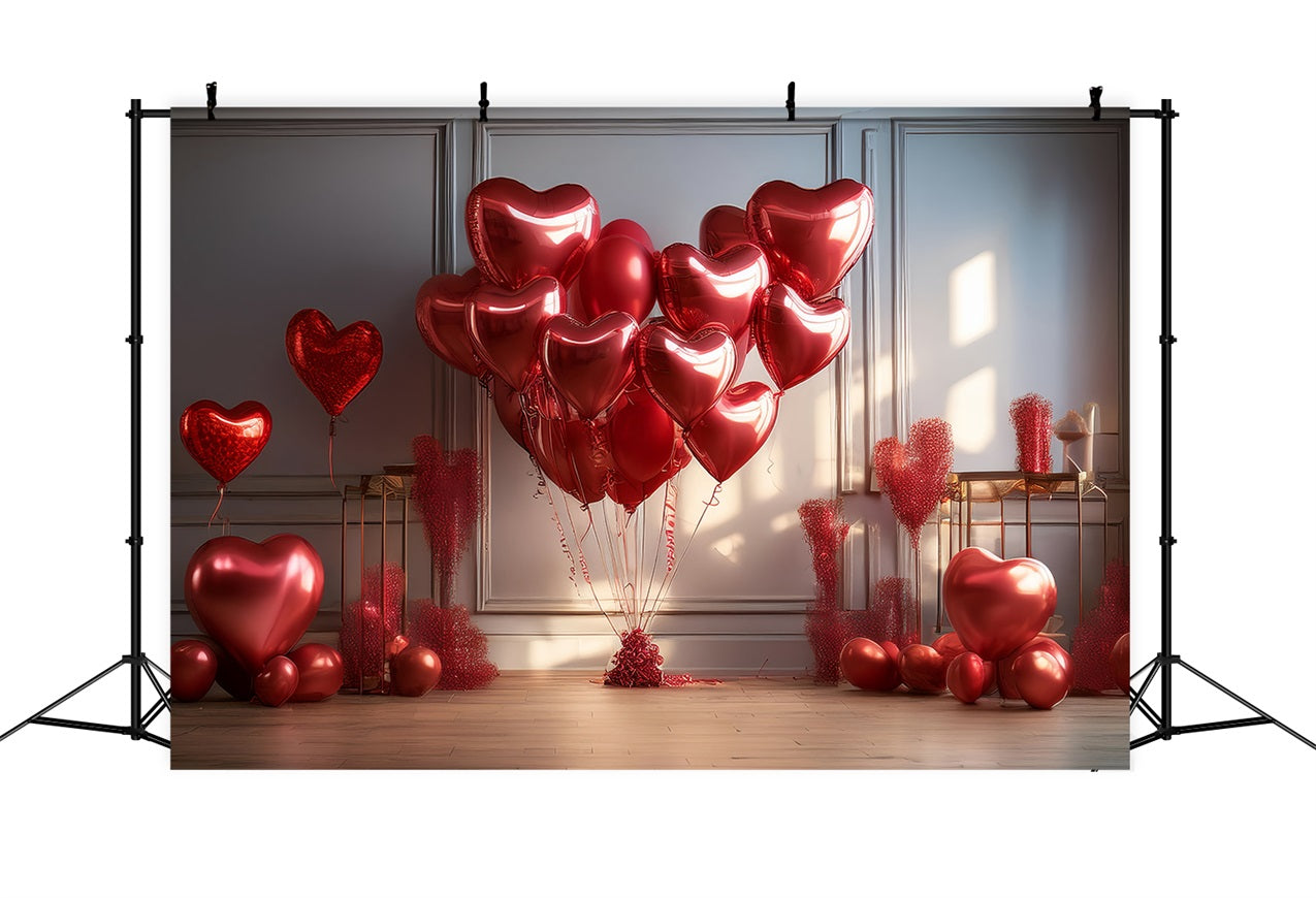 Valentinstag Fotoshooting Kulisse Rotes Herz Ballons Hintergrund BRP1-148