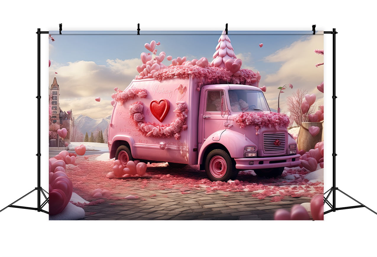 Hintergrund für Valentinstag Rosa Blumen LKW-Szene Hintergrund BRP1-155