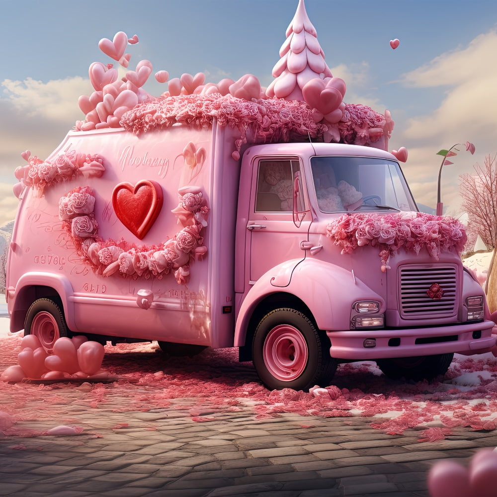 Hintergrund für Valentinstag Rosa Blumen LKW-Szene Hintergrund BRP1-155