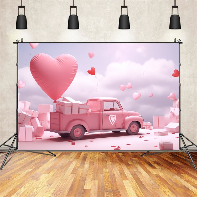 Valentinstag Backdrop Ideen Herz Ballon Geschenk LKW Backdrop BRP1-156