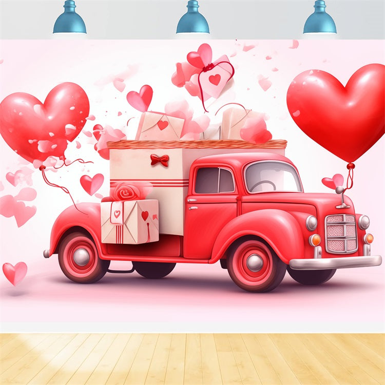 Valentinstag Backdrops Herz Ballon Vintage Truck Backdrop BRP1-157