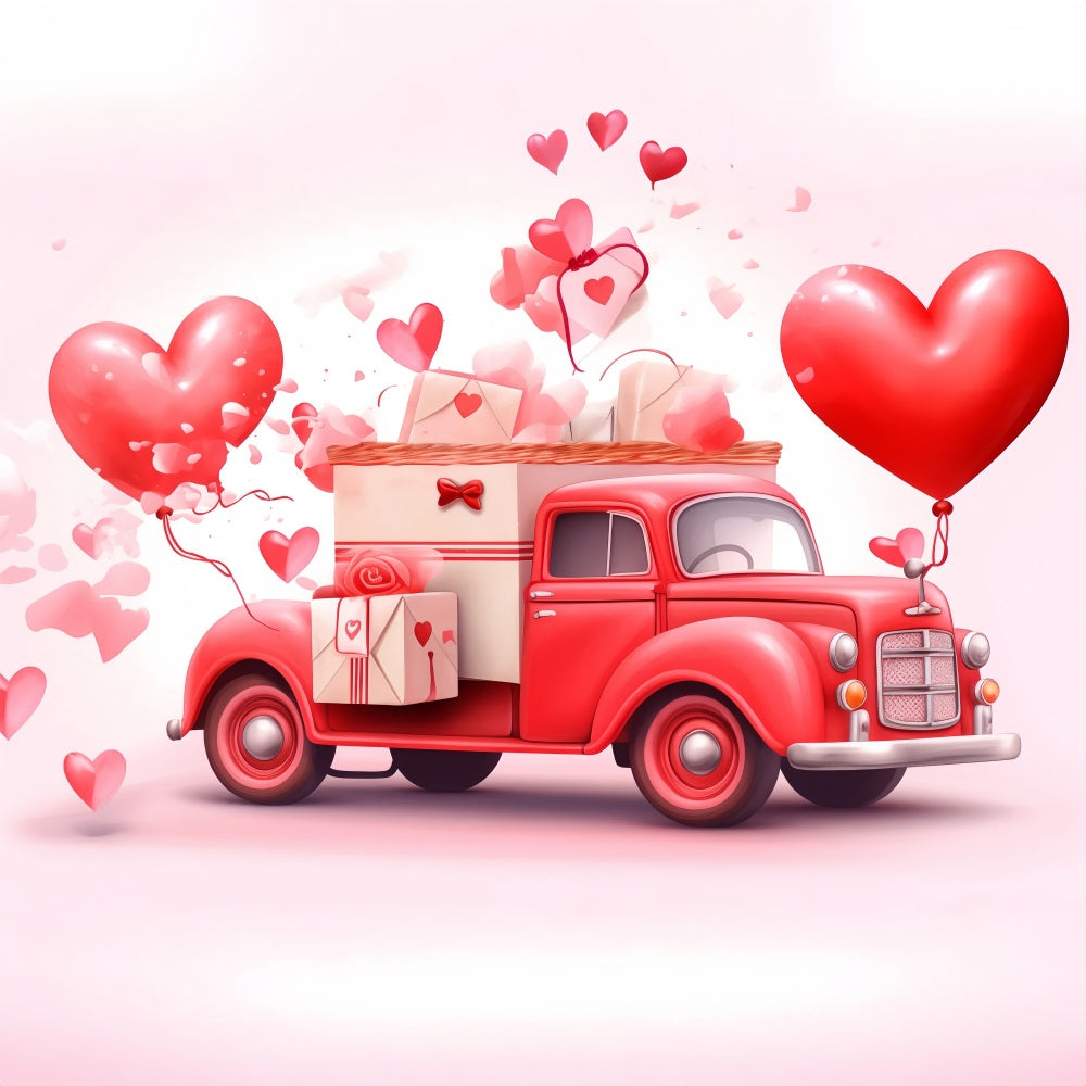 Valentinstag Backdrops Herz Ballon Vintage Truck Backdrop BRP1-157