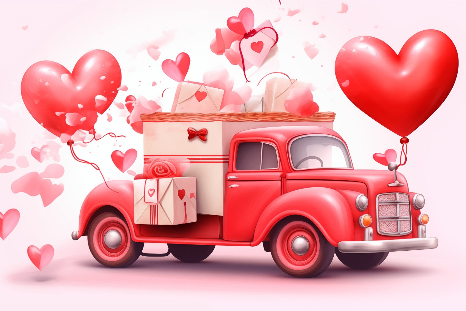 Valentinstag Backdrops Herz Ballon Vintage Truck Backdrop BRP1-157