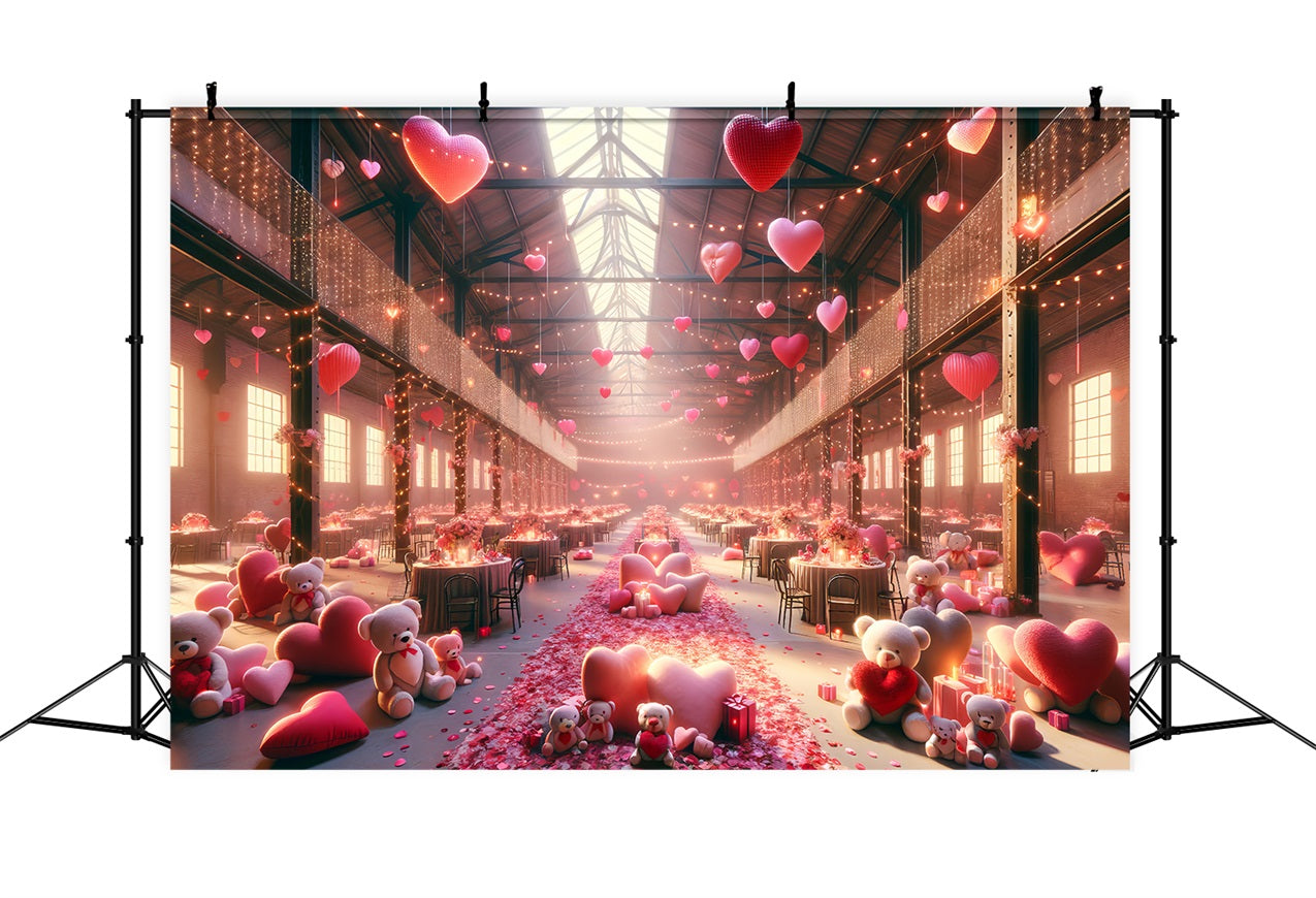 Valentinstag Backdrops Teddy Rosenblüten Tisch Backdrop BRP1-163