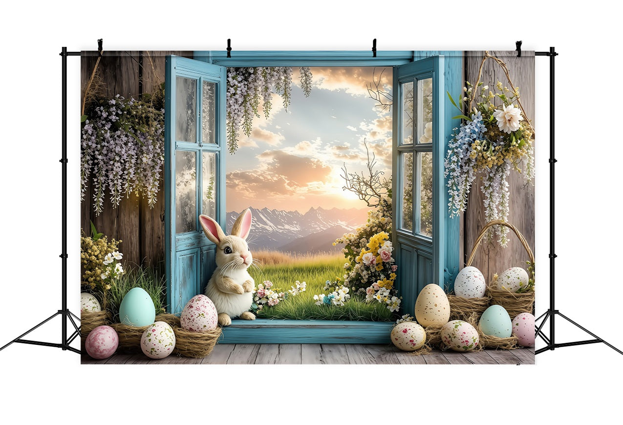 Ostern Foto-Hintergrundbilder Holzfenster Frühlingsdekor Hintergrund BRP1-266