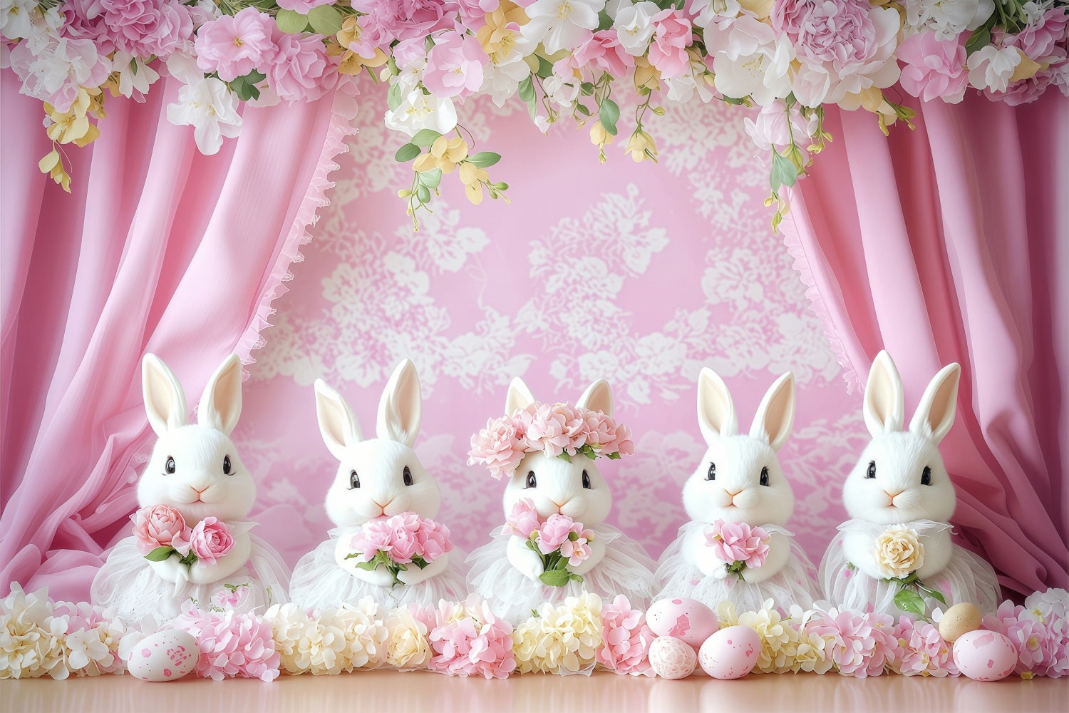 Backdrop Ostern Rosa Hase Feier Backdrop BRP1-275