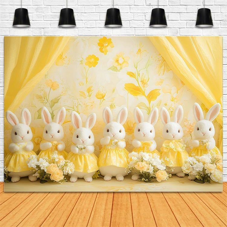 Ostern Bunny Backdrop Floral Radiance Gelb Backdrop BRP1-276