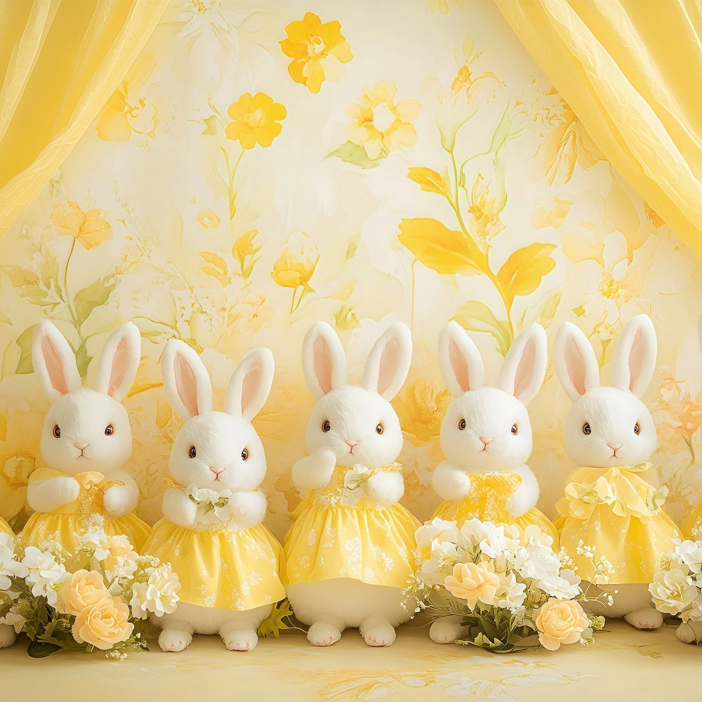 Ostern Bunny Backdrop Floral Radiance Gelb Backdrop BRP1-276