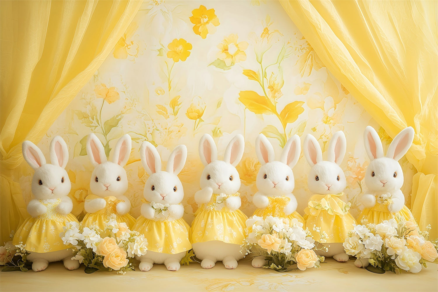 Ostern Bunny Backdrop Floral Radiance Gelb Backdrop BRP1-276