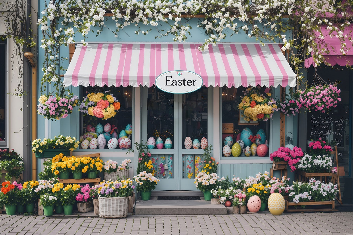 Ostern Backdrops Fotografie Floral Egg Shop Szene Backdrop BRP1-286