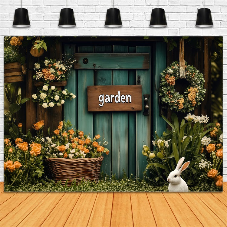 Ostern Backdrop Landhausstil Garten Szene Hase Backdrop BRP1-296