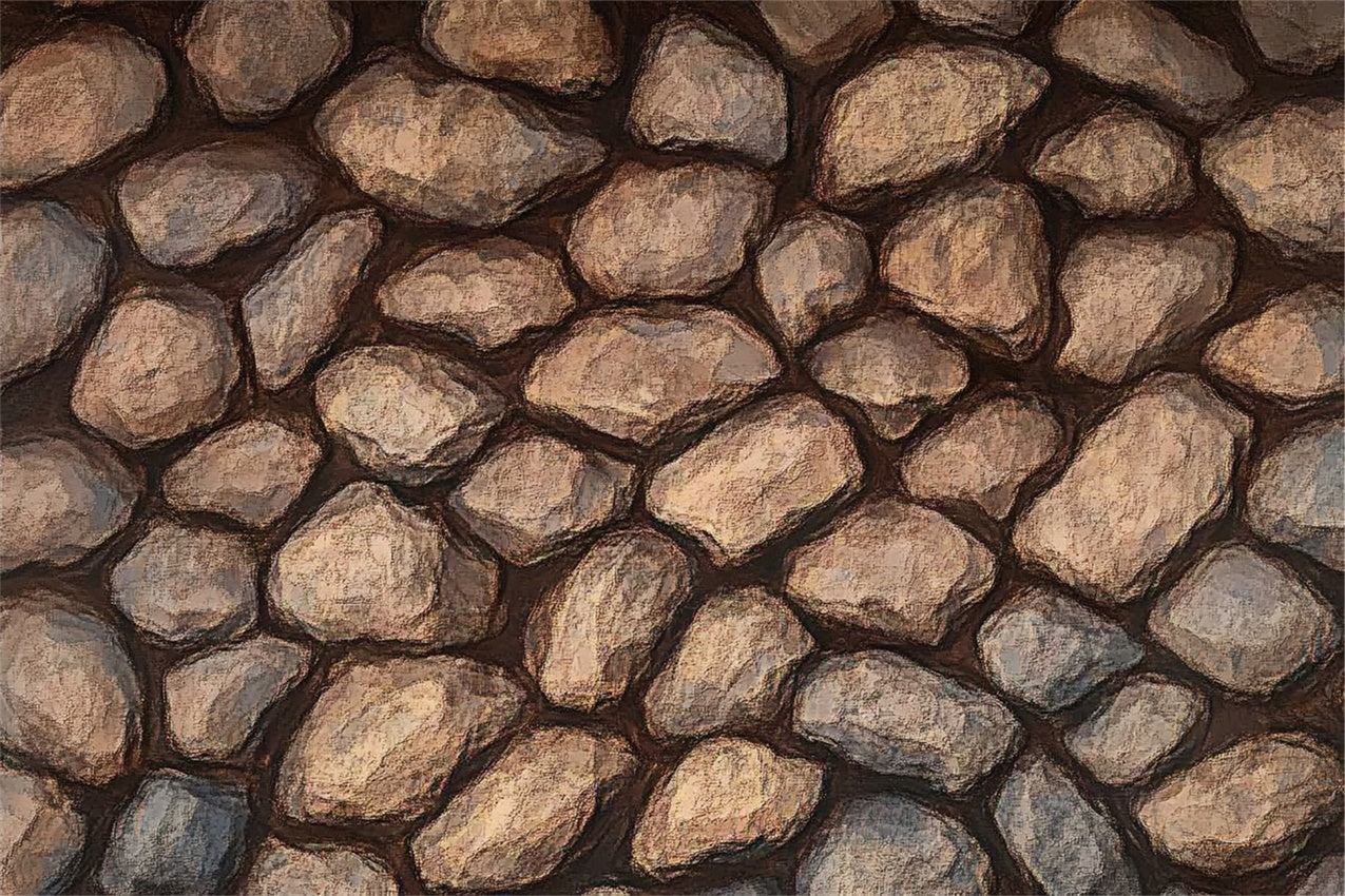 Floor Backdrops Textured Cobblestone Warme Erdtöne Floor Backdrop BRP1-30