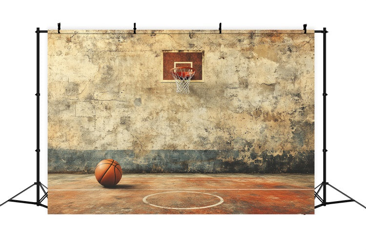 Basketball-Fotohintergrund im alten Stil Outdoor-Hoop-Hintergrund BRP1-318