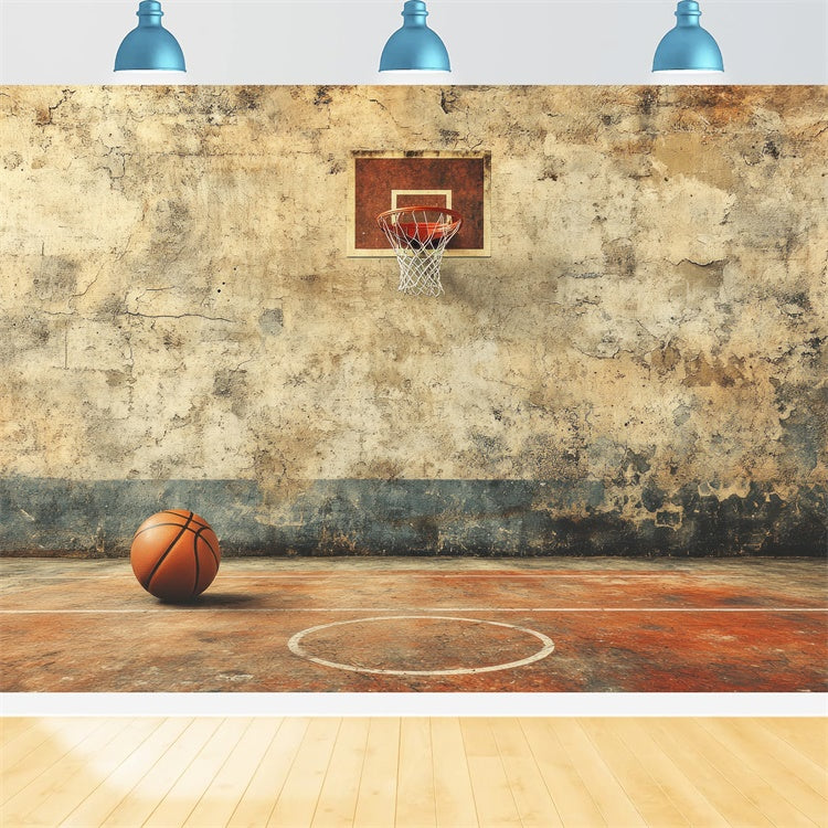 Basketball-Fotohintergrund im alten Stil Outdoor-Hoop-Hintergrund BRP1-318