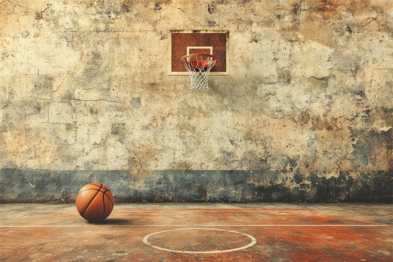 Basketball-Fotohintergrund im alten Stil Outdoor-Hoop-Hintergrund BRP1-318