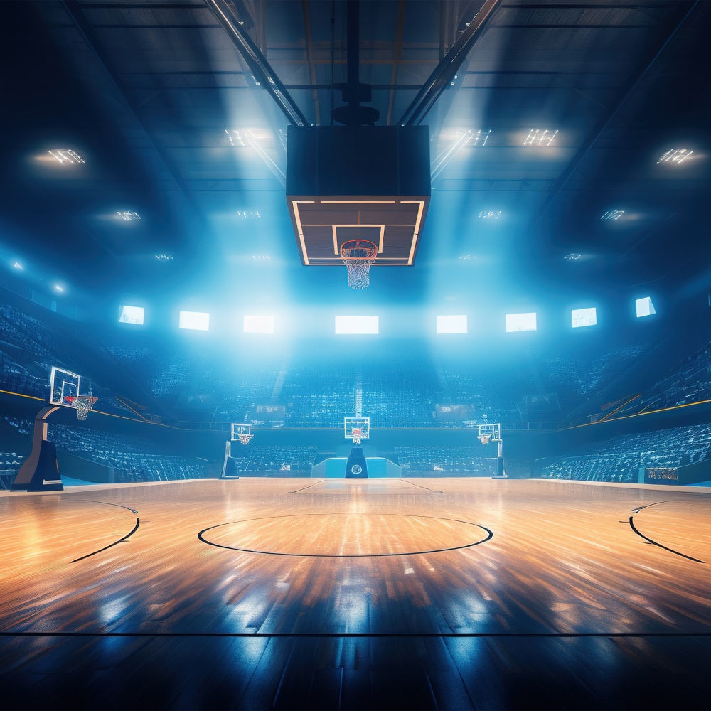 Basketball Fotohintergrund leuchtend blau Arena Hintergrund BRP1-321